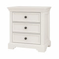 Table de chevet en bois blanc avec 3 tiroirs