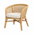Fauteuil en rotin naturel avec coussin beige