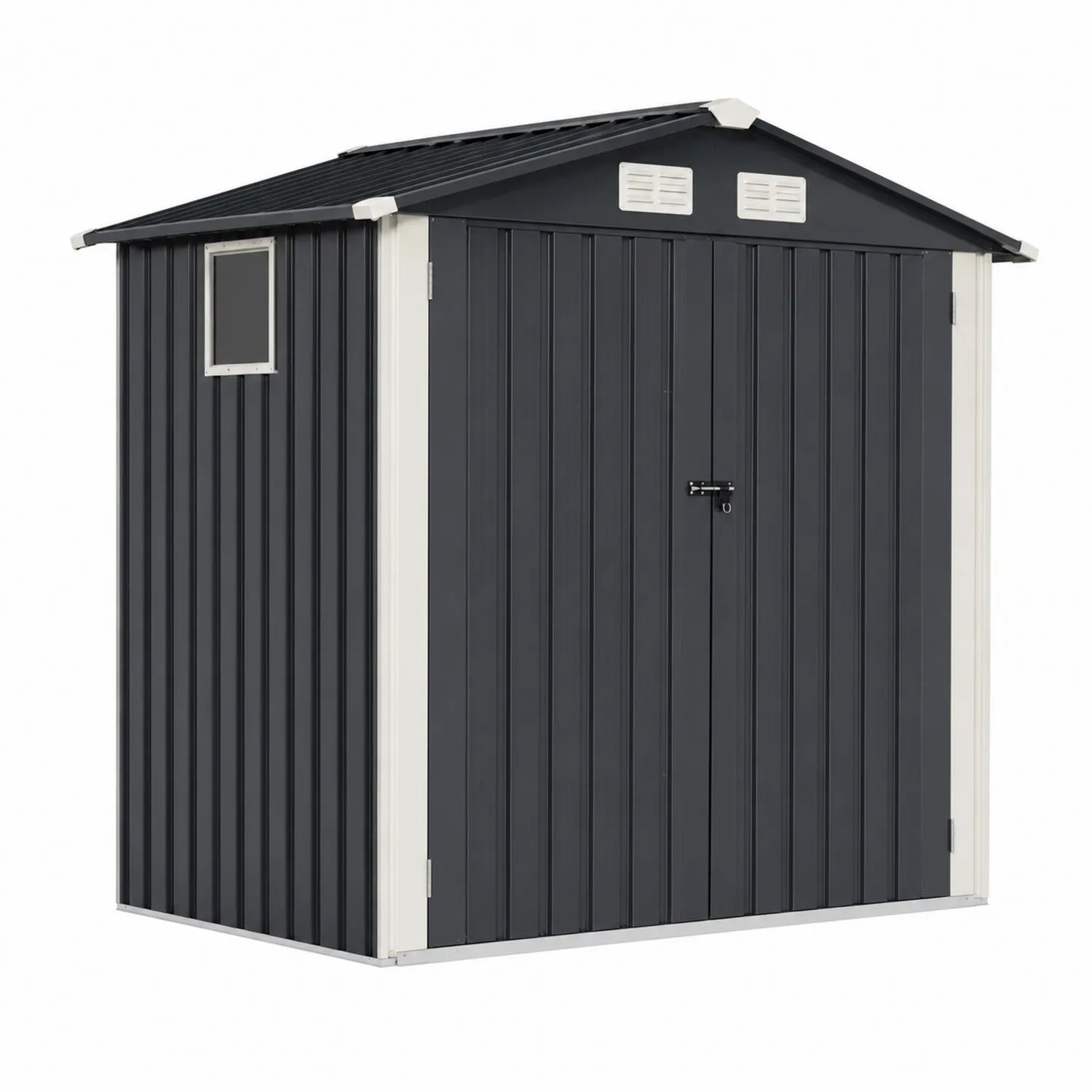 Abri de Jardin Métal Gris Anthracite 213x127x185 cm