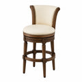 Tabouret de bar en bois et cuir synthétique Beige et Marron