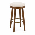 Tabouret de bar en bois avec siège polyester beige 75cm