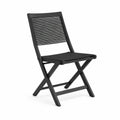 Chaise pliante en acier et textilène noir