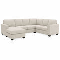Canapé d'angle en tissu polyester beige