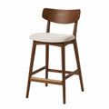 Chaise de bar en bois avec assise en tissu beige 91cm