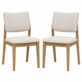 Set de 2 chaises en chêne et tissu beige