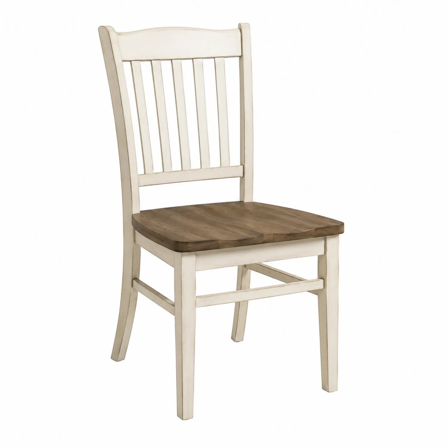 Chaise en bois blanc et noyer