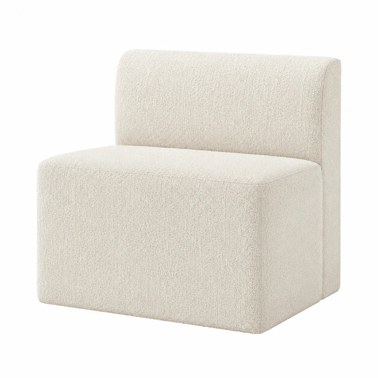 Banquette en Tissu Bouclé Crème 80 cm x 70 cm x 75 cm