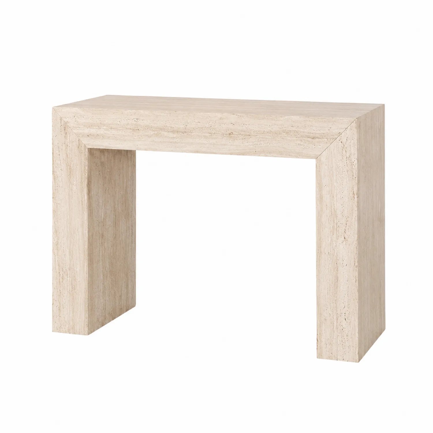 Table console travertin beige 120 cm x 40 cm x 80 cm