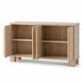 Buffet en Bois d'Acacia avec Poignées en Métal 150 cm x 40 cm x 85 cm
