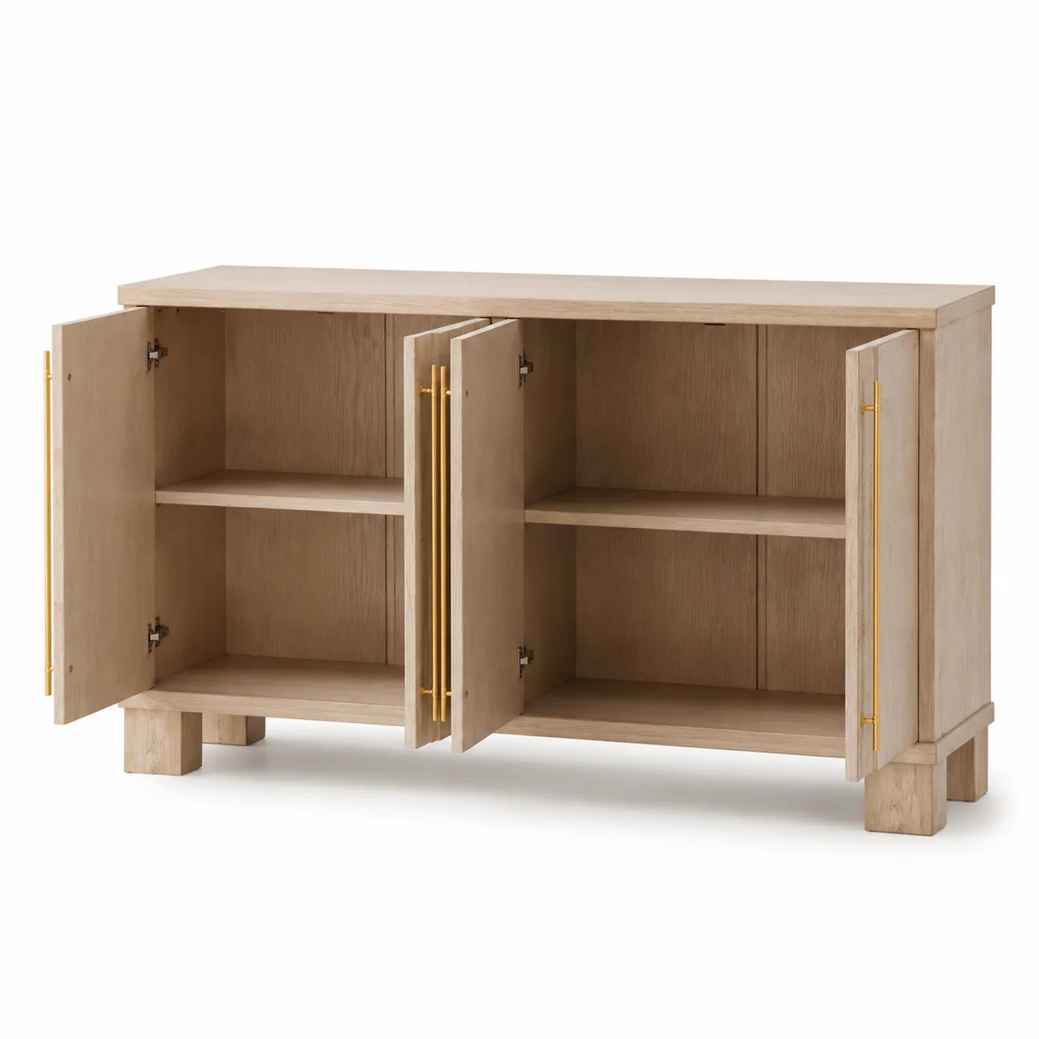 Buffet en Bois d'Acacia avec Poignées en Métal 150 cm x 40 cm x 85 cm