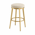Tabouret de bar en tissu et métal doré 76 cm