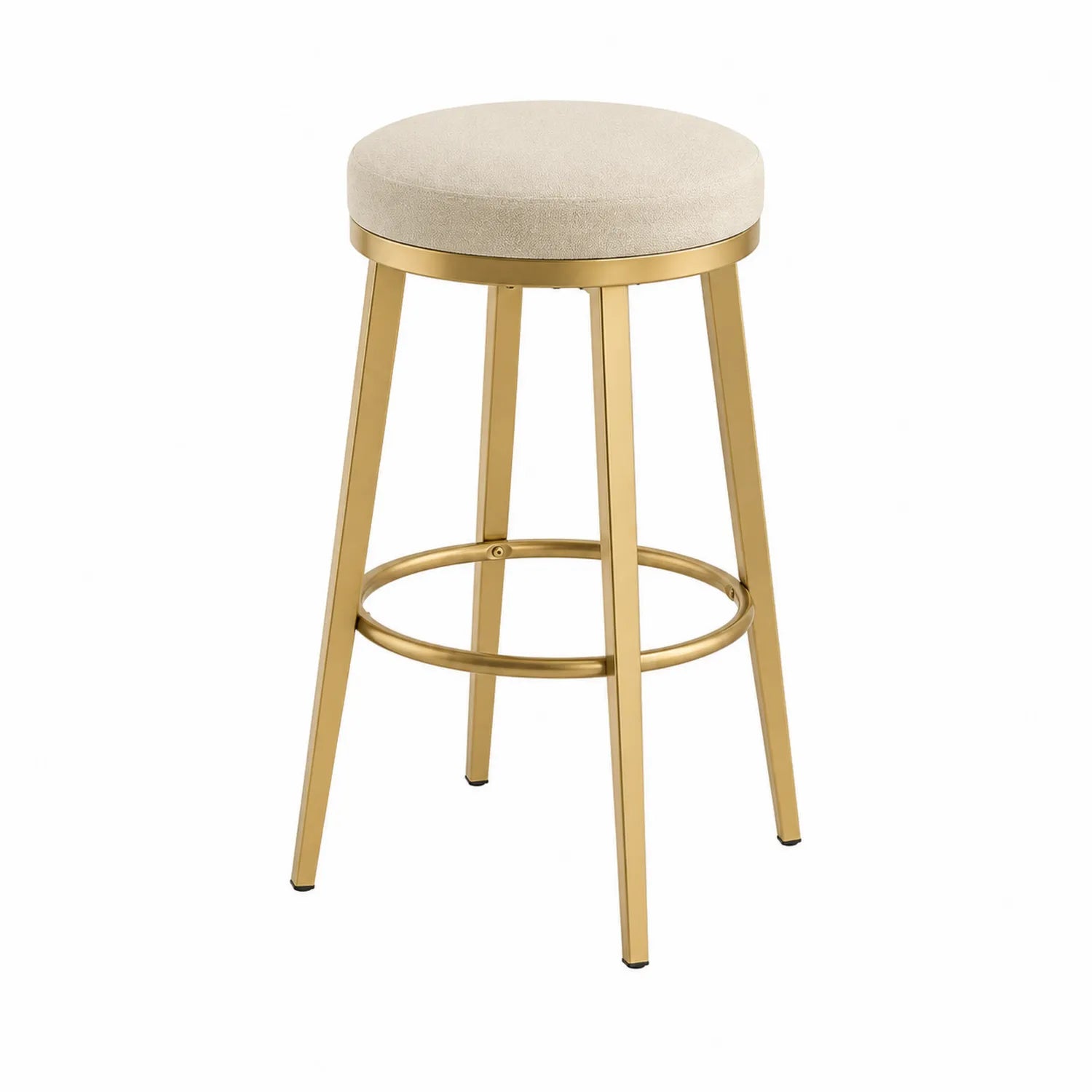 Tabouret de bar en tissu et métal doré 76 cm