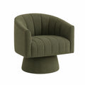 Fauteuil en tissu polyester vert olive pivotant