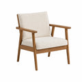 Fauteuil en bois et tissu bouclé, 75x70x80 cm