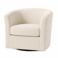 Fauteuil pivotant en tissu de polyester crème