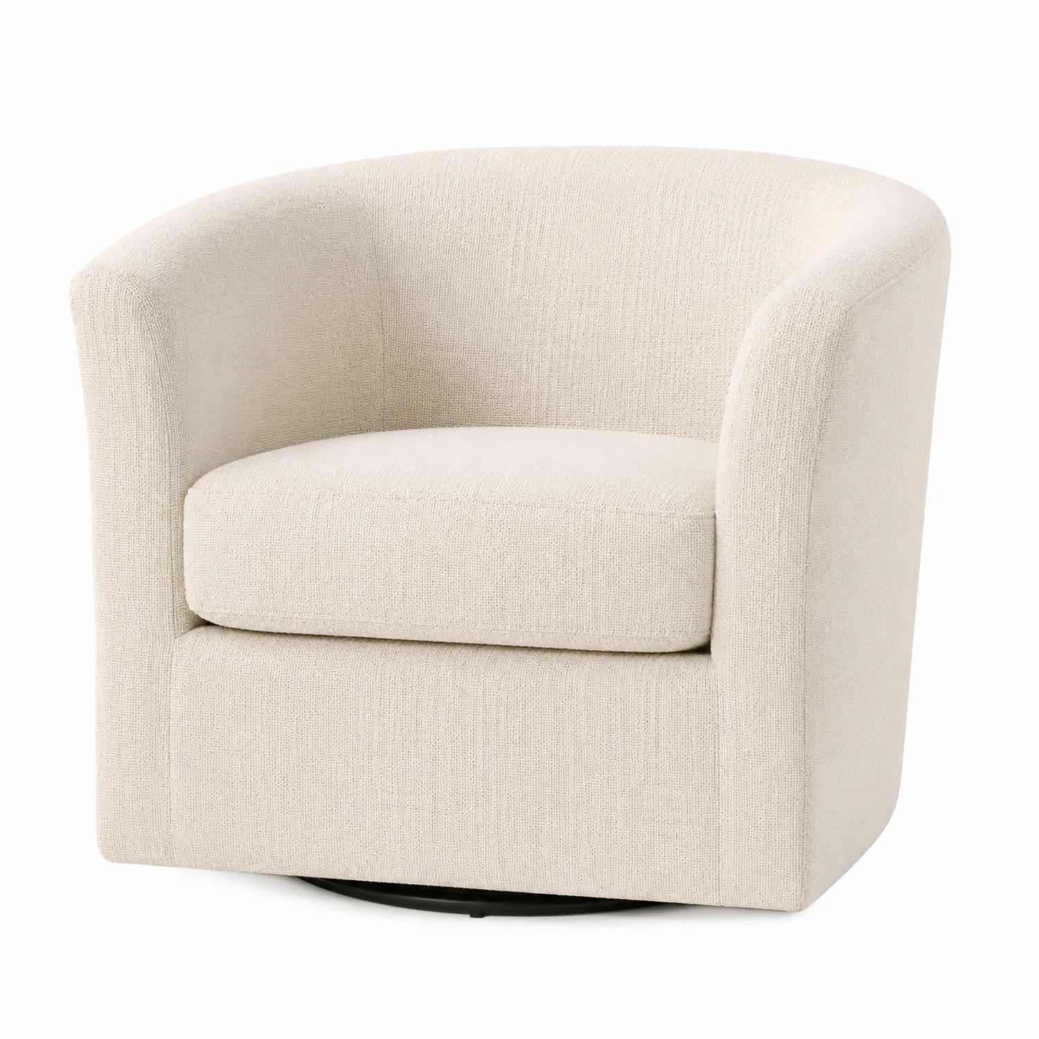 Fauteuil pivotant en tissu de polyester crème