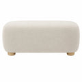 Repose-pieds en tissu de lin Beige