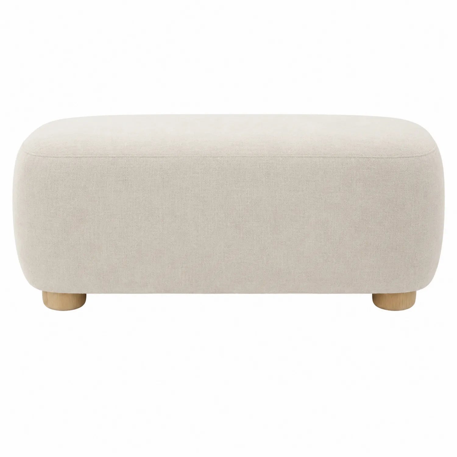 Repose-pieds en tissu de lin Beige