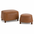Ensemble de repose-pieds en cuir marron