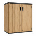 Armoire de Rangement Extérieur en Plastique Imitation Bois Beige 160x100x180cm